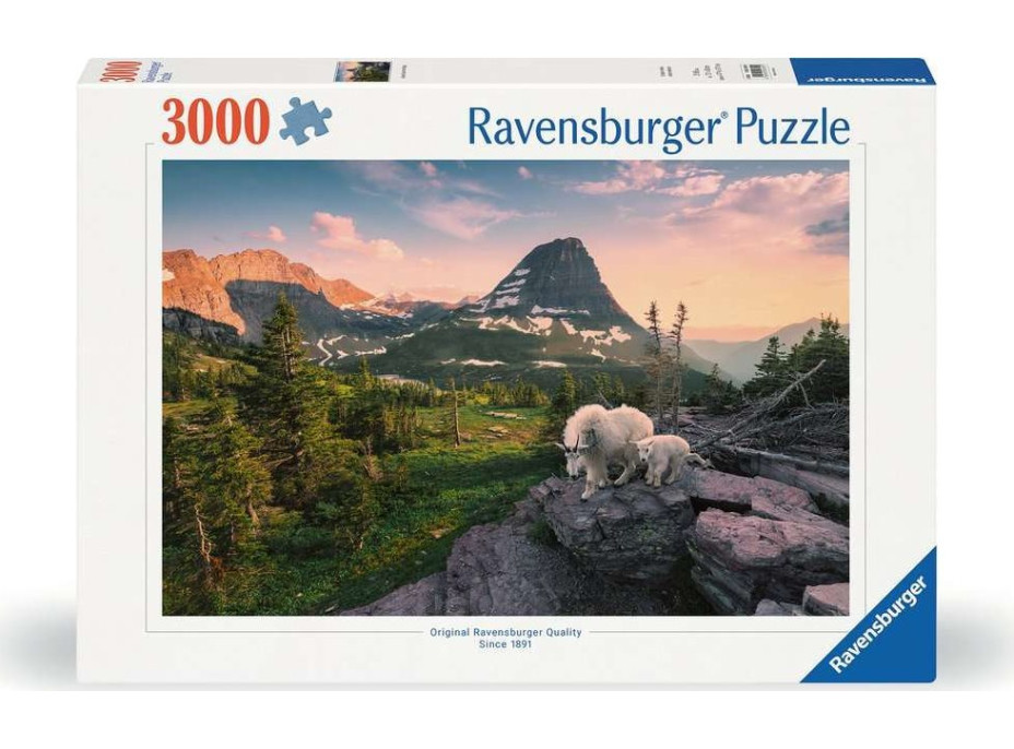 RAVENSBURGER Puzzle Alpská koza s mláďaťom 3000 dielikov