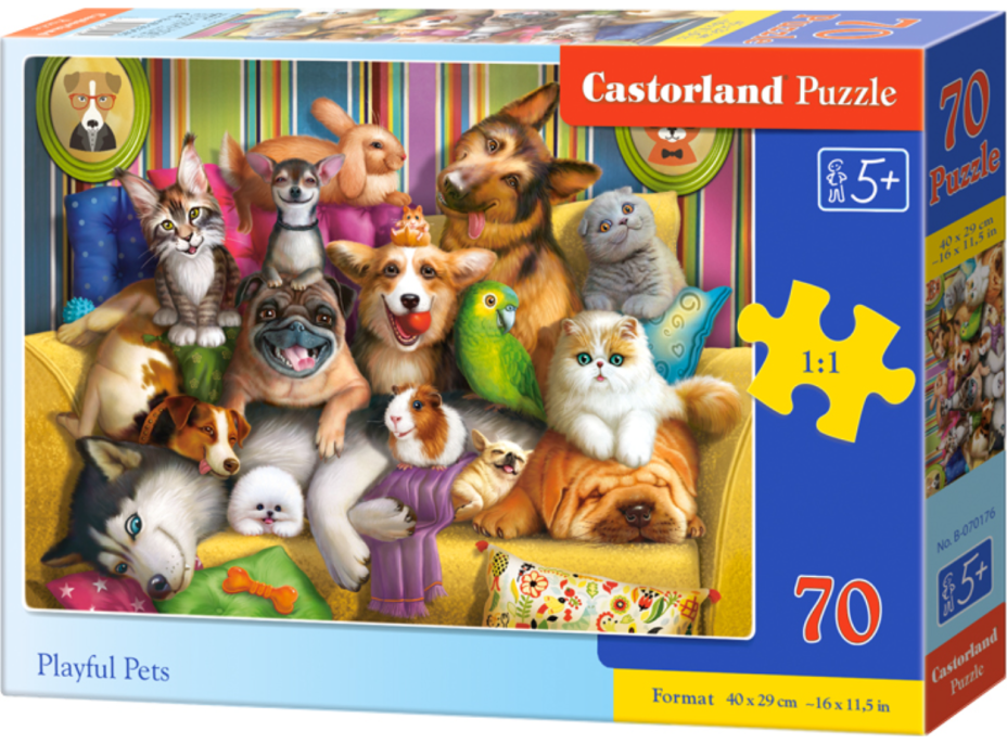 CASTORLAND Puzzle Hraví maznáčikovia 70 dielikov