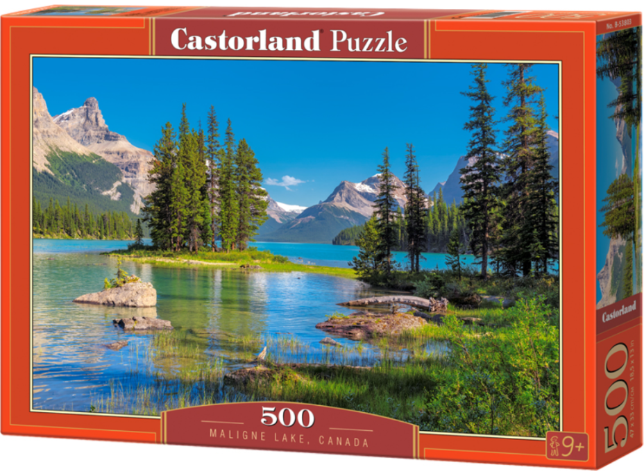 CASTORLAND Puzzle Jazero Maligne, Kanada 500 dielikov