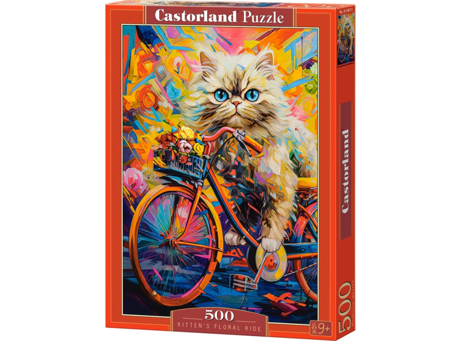 CASTORLAND Puzzle Mačka na bicykli 500 dielikov