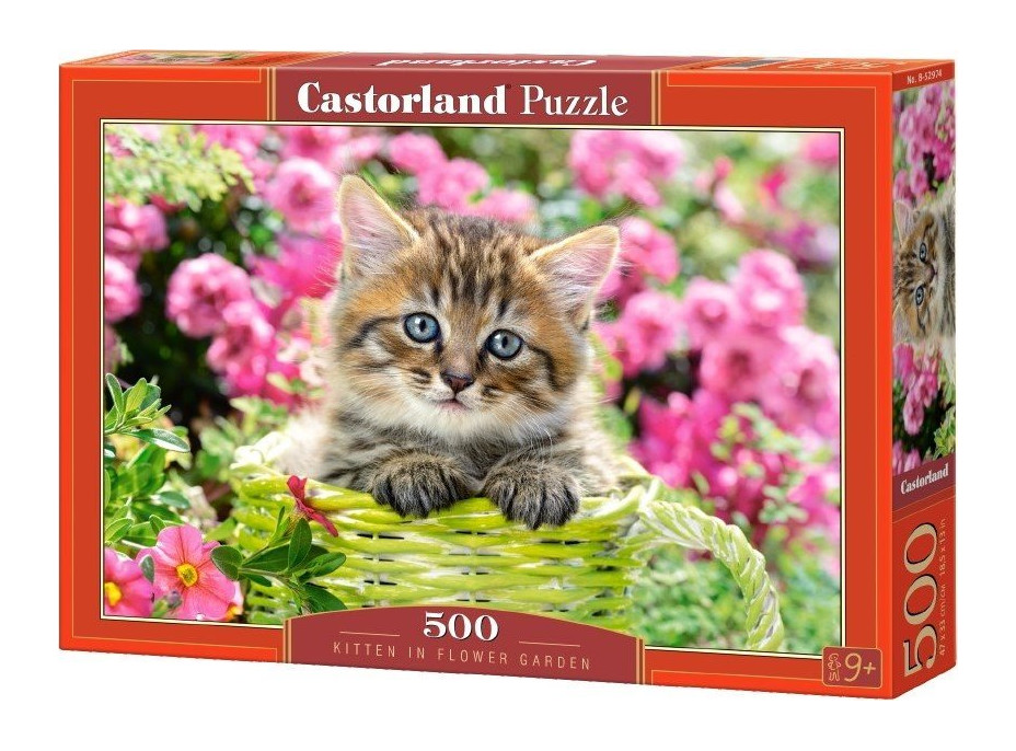 CASTORLAND Puzzle Mačiatko v kvetinovej záhrade 500 dielikov