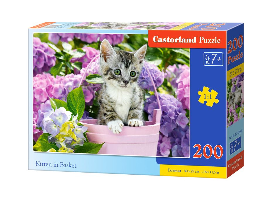 CASTORLAND Puzzle Mačiatko vo vedierku 200 dielikov