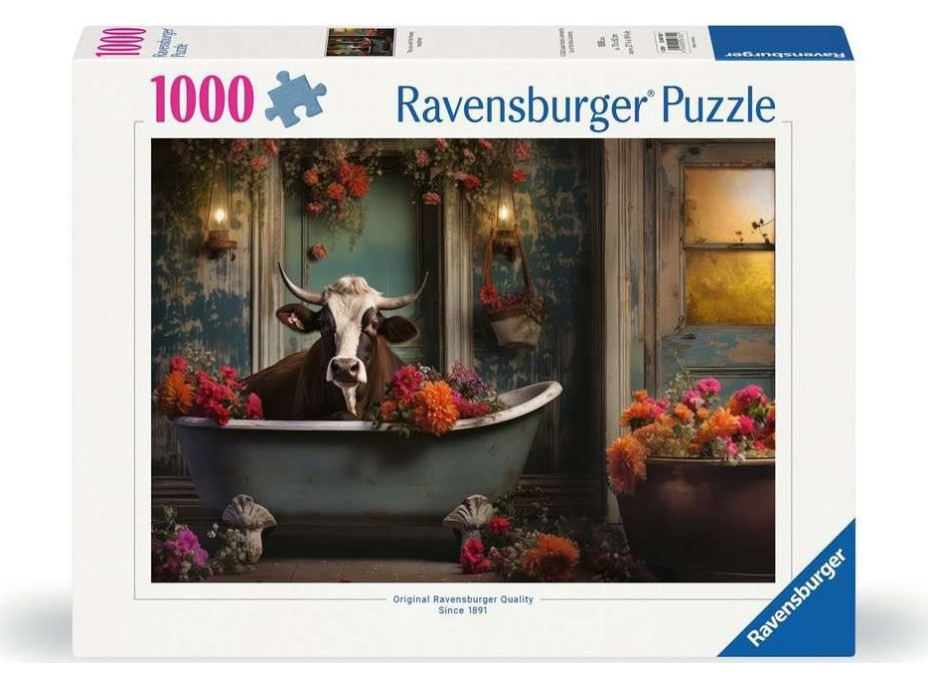 RAVENSBURGER Puzzle Krava vo vani 1000 dielikov