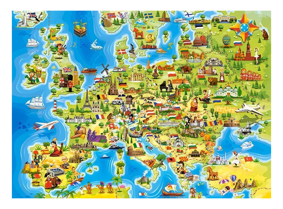 CASTORLAND Puzzle Mapa Európy 100 dielikov