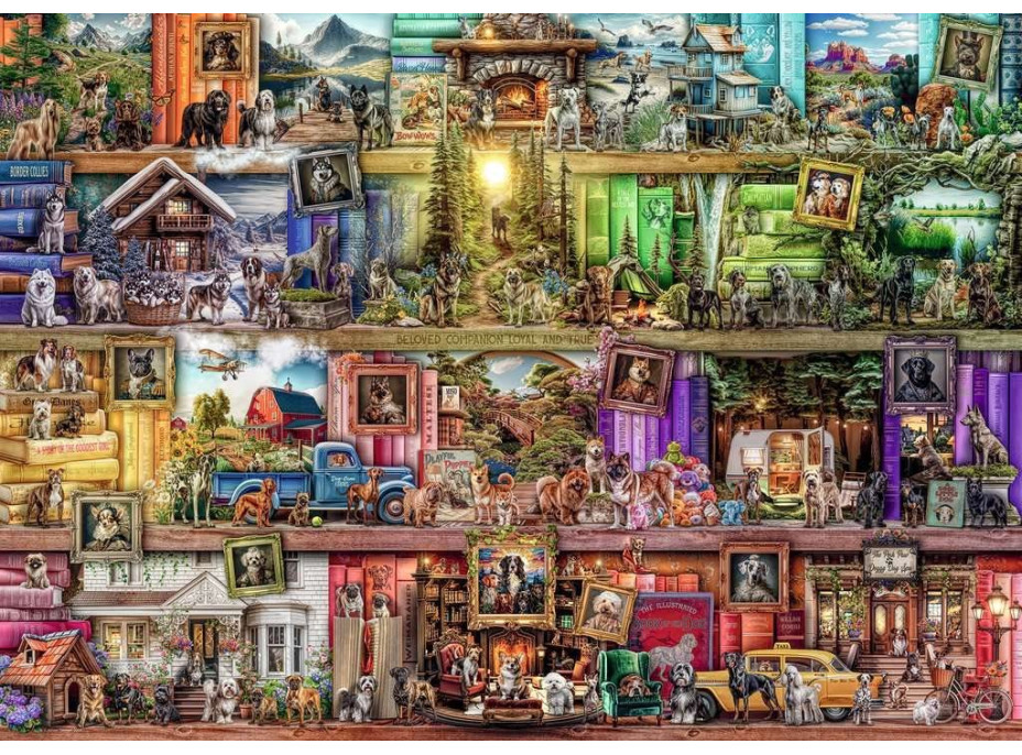 RAVENSBURGER Puzzle Psie knižnica 1000 dielikov