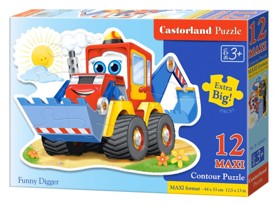 CASTORLAND Puzzle Veselý bager MAXI 12 dielikov