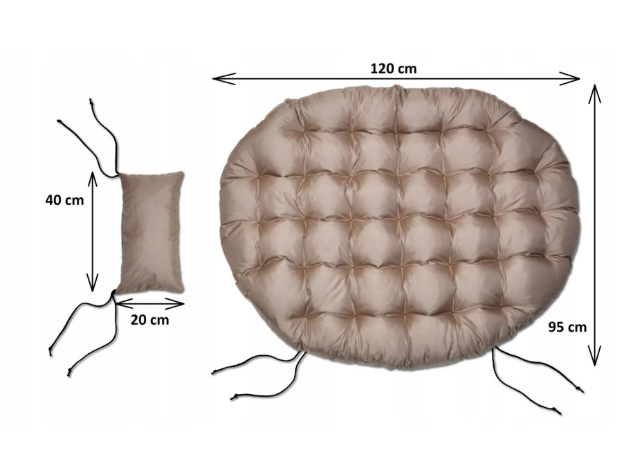 Vodeodolný vankúš do záhradného hojdacieho kresla - béžový