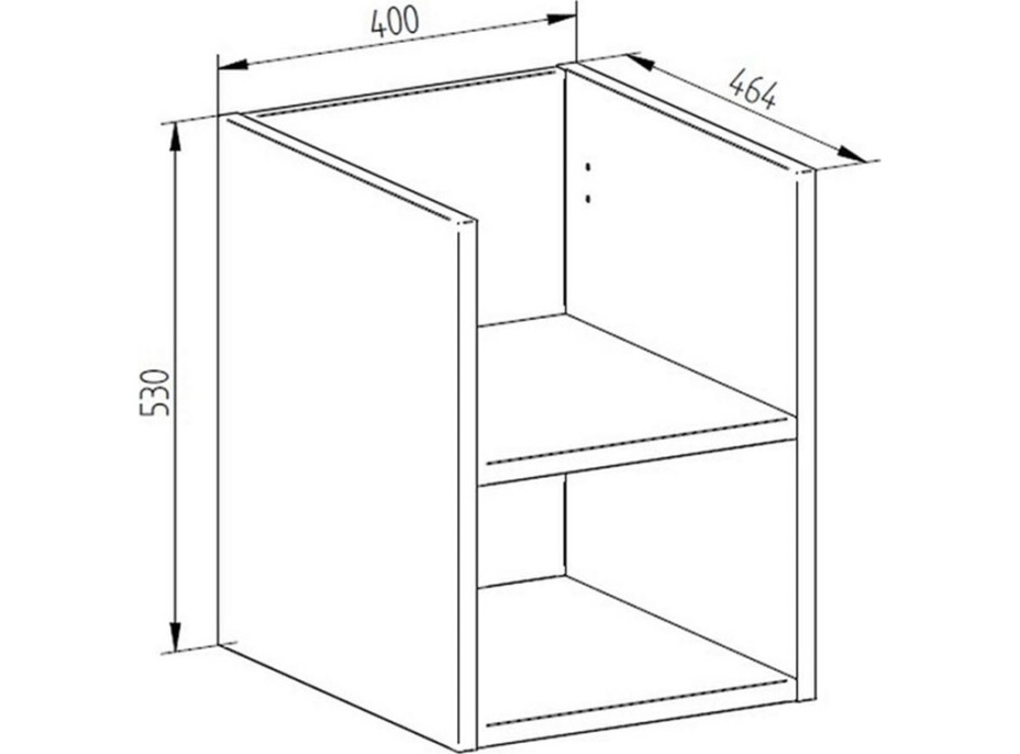 Kúpeľňová závesná skrinka AIRA 40 cm - spodná - otvorená