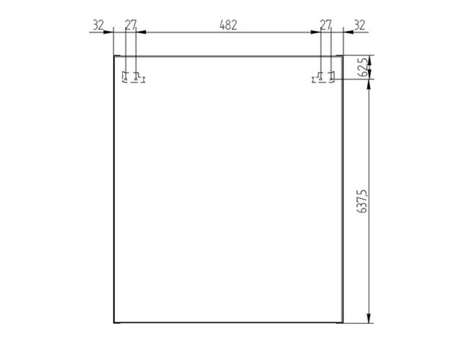 Kúpeľňová závesná skrinka so zrkadlom AIRA - 60 cm - 2x dvere