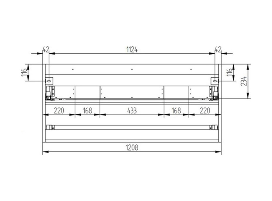 Kúpeľňová skrinka s dvojumývadlom z liateho mramoru AIRA 121 cm