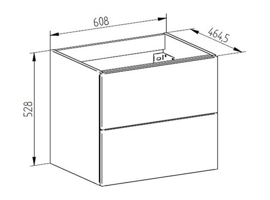 Kúpeľňová skrinka s keramickým umývadlom AIRA 61 cm