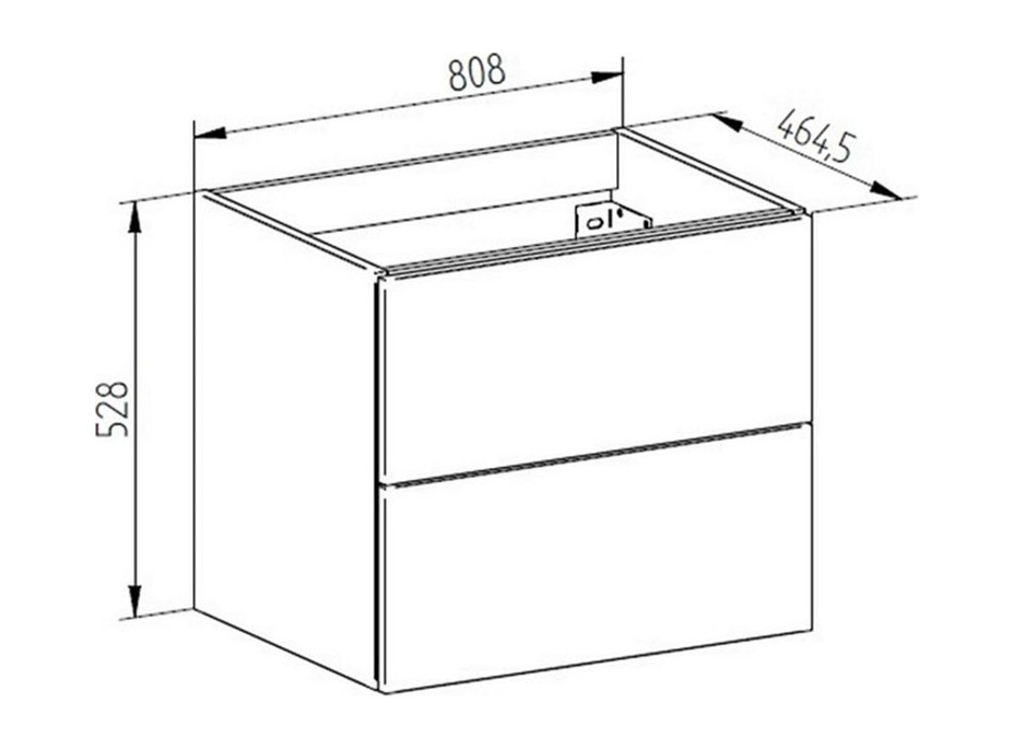 Kúpeľňová skrinka s keramickým umývadlom AIRA 81 cm