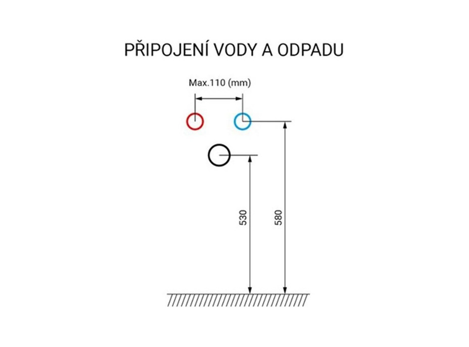 Kúpeľňová skrinka s umývadlom z liateho mramoru AIRA 61 cm