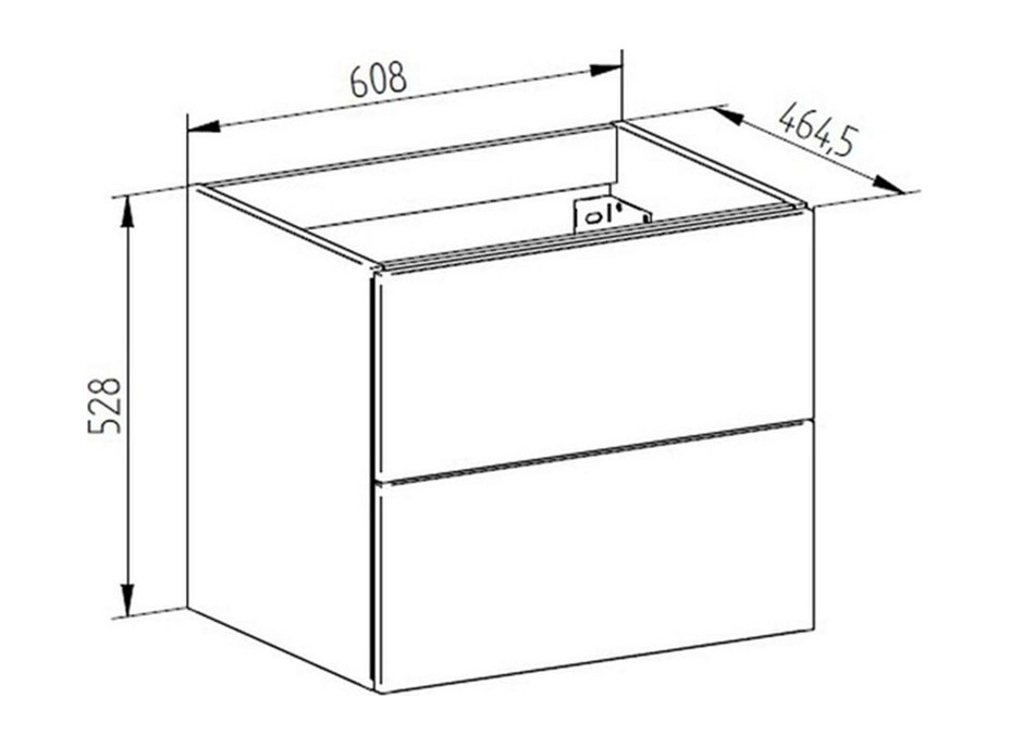 Kúpeľňová skrinka s umývadlom z liateho mramoru AIRA 61 cm