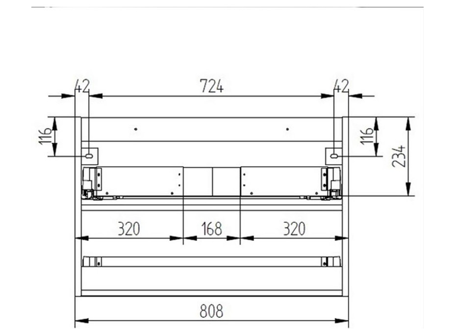 Kúpeľňová skrinka s umývadlom z liateho mramoru AIRA 81 cm