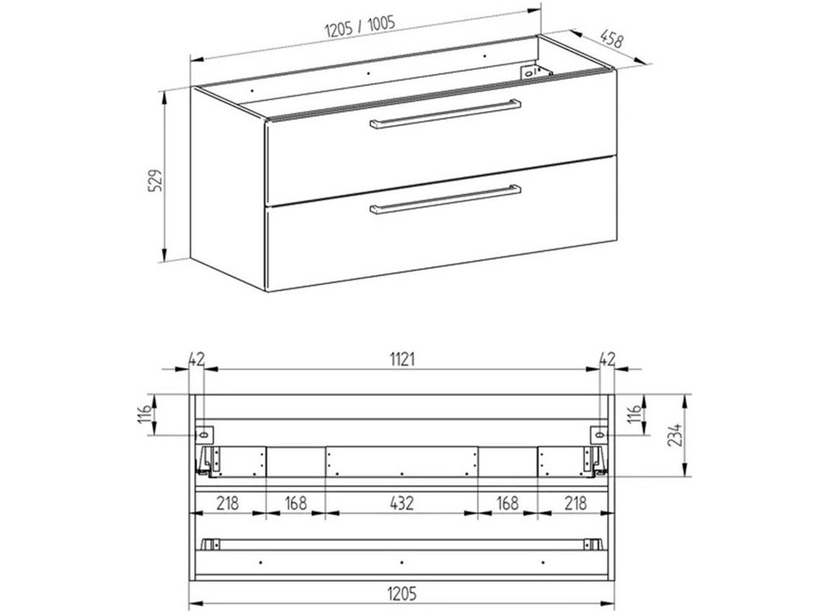 Kúpeľňová skrinka s umývadlom z liateho mramoru BINO 101cm