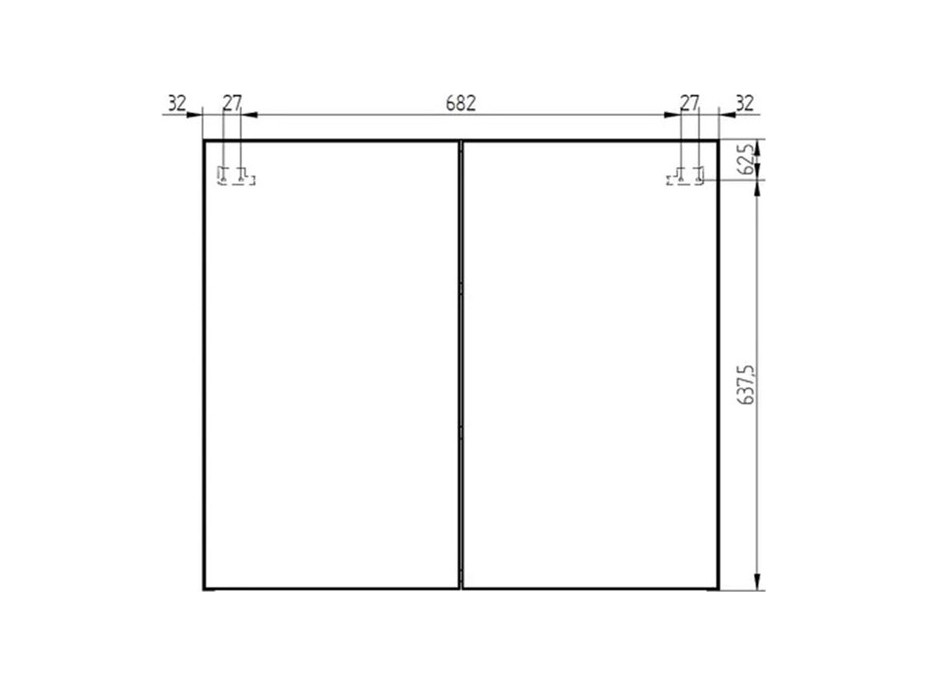 Kúpeľňová závesná skrinka so zrkadlom AIRA - 80 cm - 2x dvere