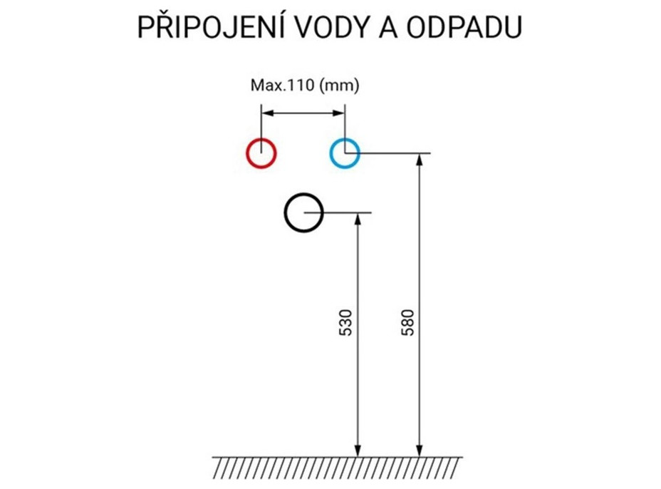 Kúpeľňová závesná skrinka LENY s keramickým umývadlom 50 cm - biela