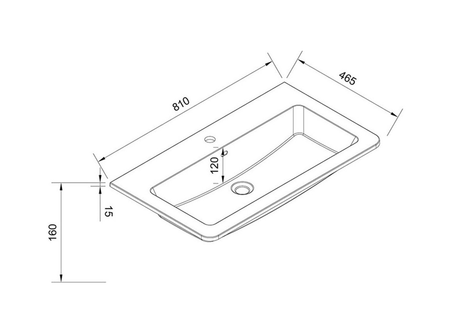 Koupelnová skříňka s umyvadlem z litého mramoru SIENA 81 cm