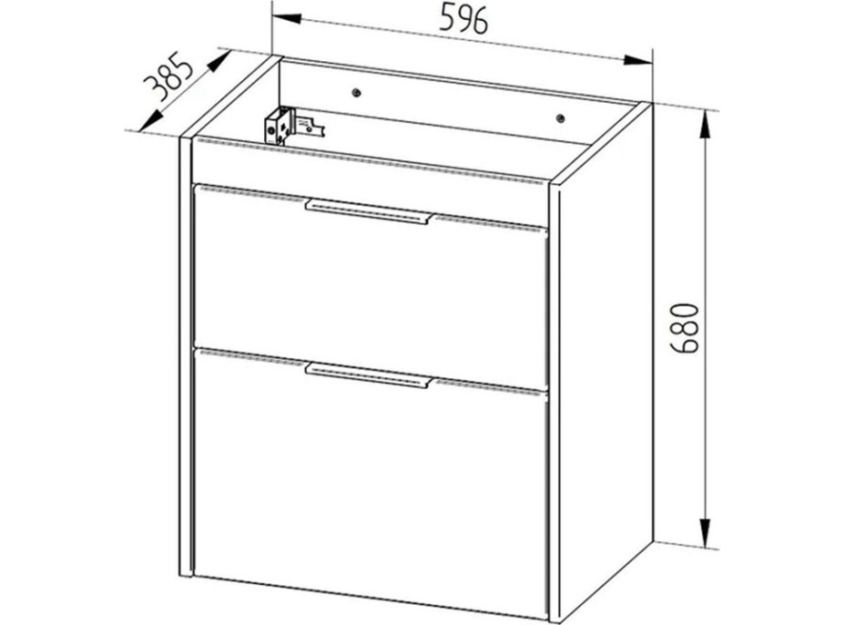 Kúpeľňová skrinka VIGO s keramickým umývadlom - 61 cm