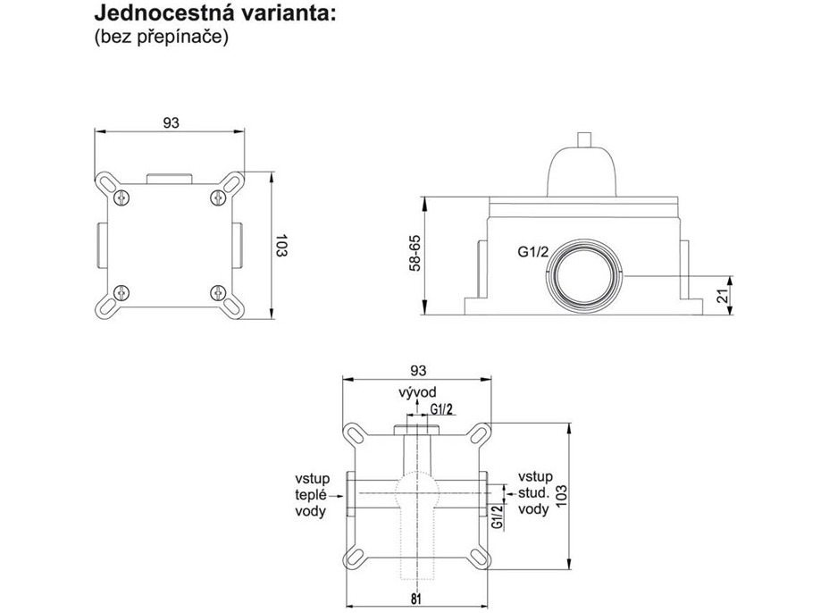 Podomietková batéria s bidetovou sprchou LILA - Mbox, okrúhly kryt - chróm