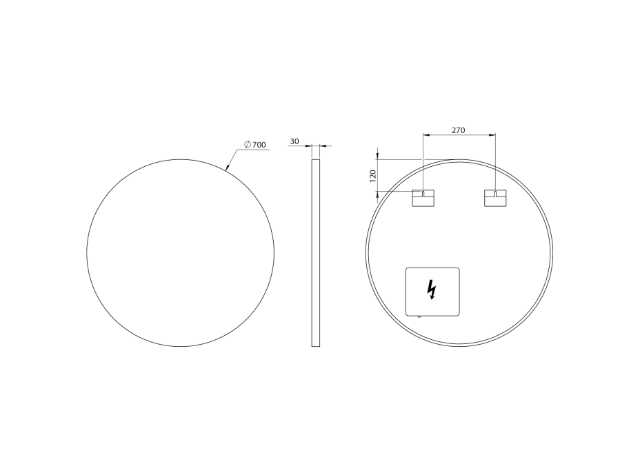 Sapho VELUR okrúhle zrkadlo s LED podsvietením ø 70cm VE070