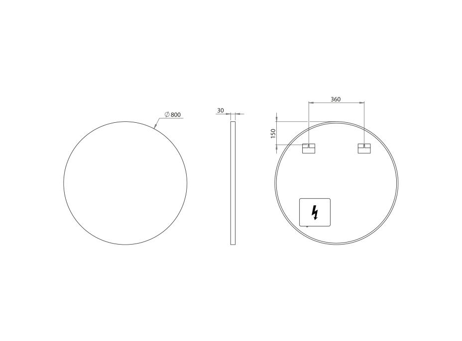 Sapho VELUR okrúhle zrkadlo s LED podsvietením ø 80cm VE080