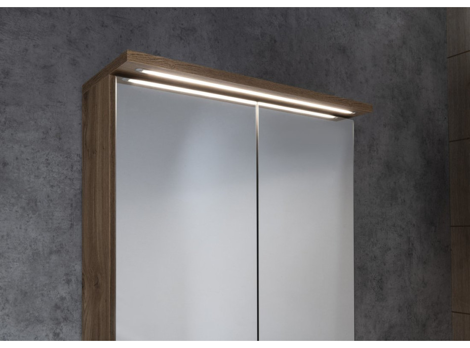 Aqualine KAWA STRIP galerka s LED osvetlením 60x70x22cm, dub emporio WGL36S