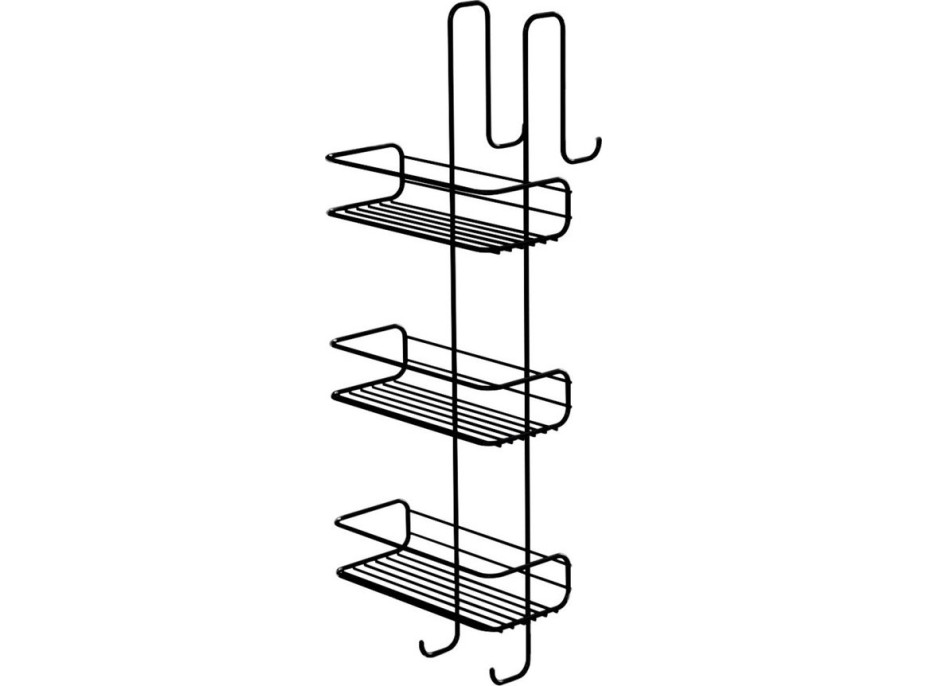 Gedy CHROM LINE polica do sprchy závesná, 240x680x220mm, čierna mat 248614