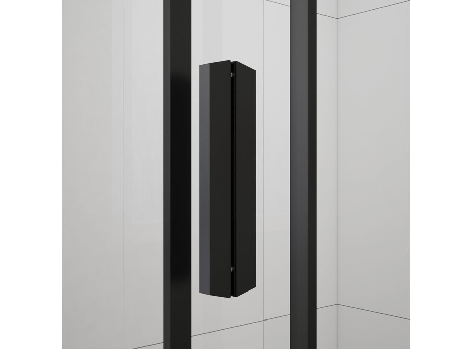 Polysan EASY BLACK obdĺžniková sprchová zástena 900x800mm, číre sklo EL5315B