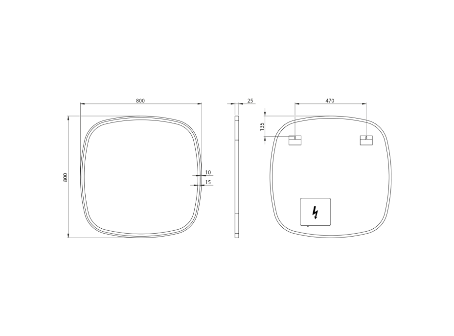 Sapho BUTO zrkadlo s LED osvetlením 80x80cm BU080