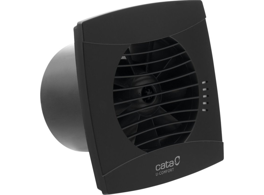 Cata UC-10 TH kúpeľňový ventilátor axiálny s automatom, 8W, potrubie 100mm, čierna 01202200