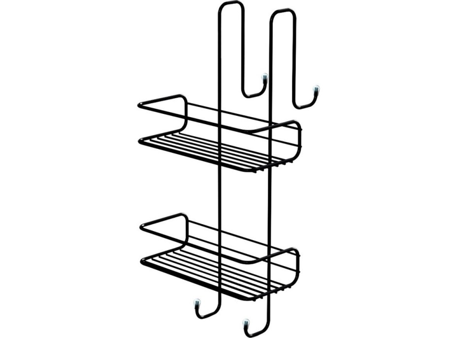 Gedy CHROM LINE polica do sprchy závesná, 240x490x220mm, čierna mat 248514