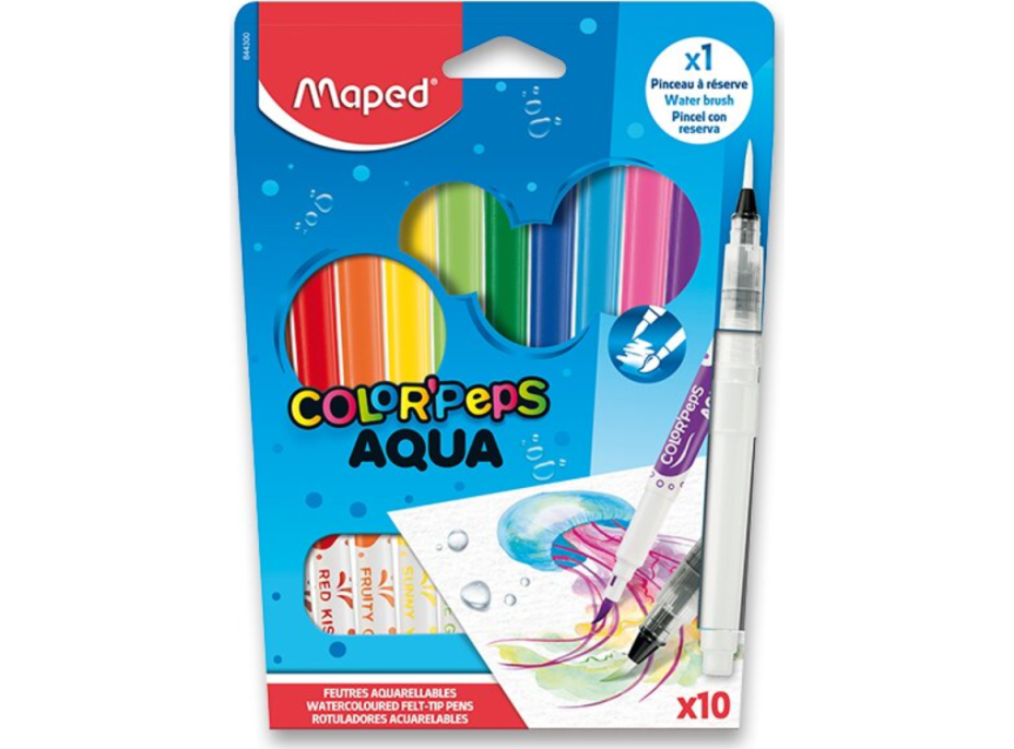 MAPED Fixy Color&#39;Peps Aqua 10 ks + vodný štetec