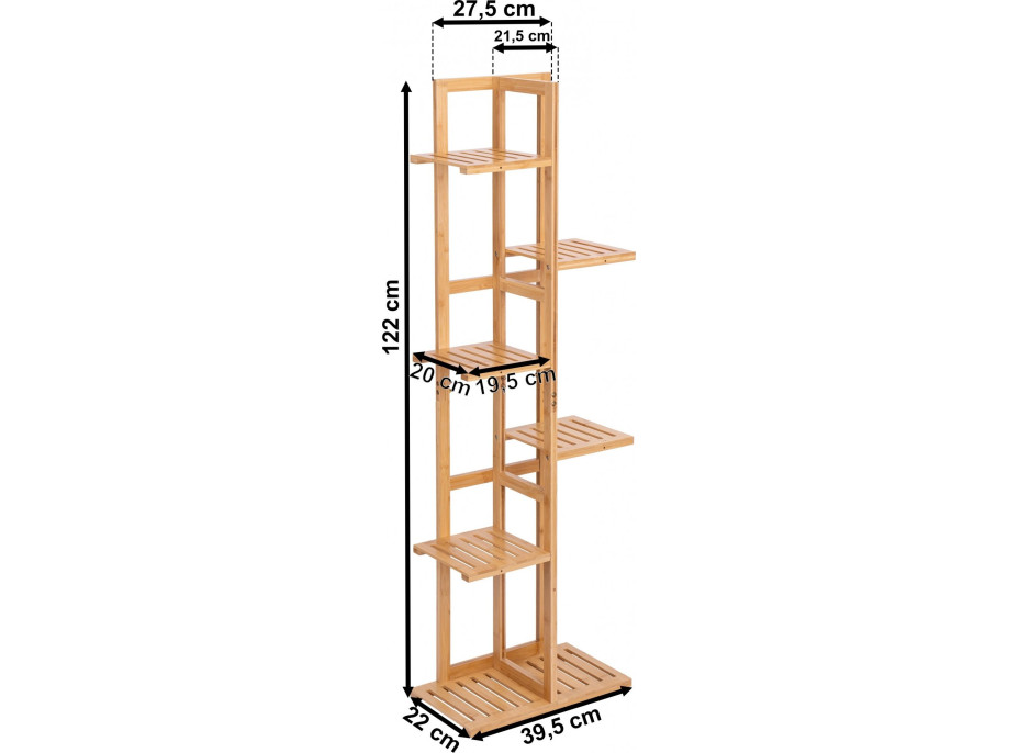Bambusový stojan na kvety HERVEL - 7 políc