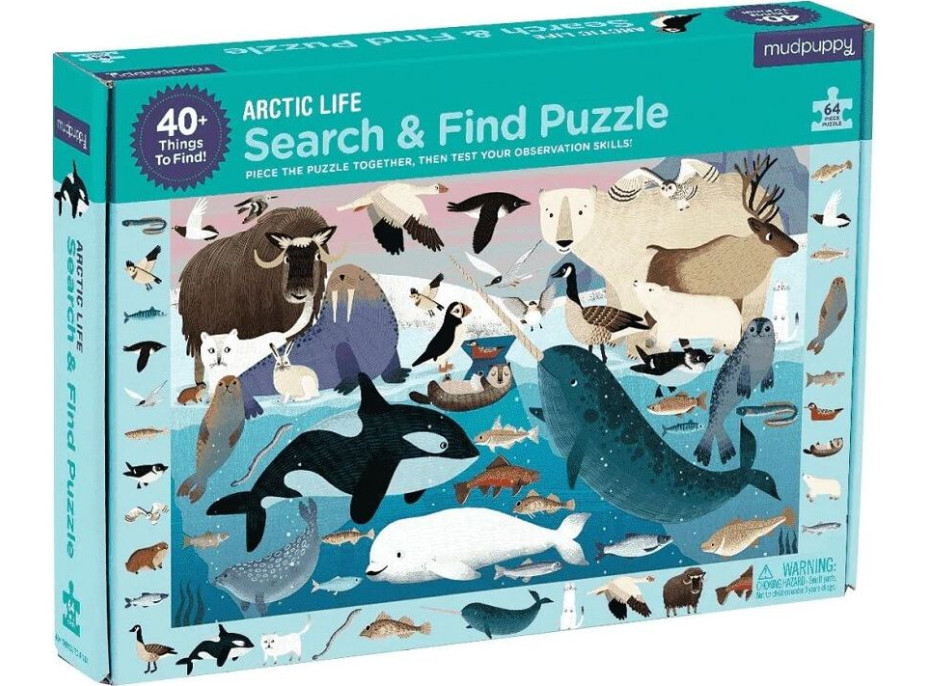 Mudpuppy Puzzle skladaj a hľadaj Život v Arktíde 64 dielov