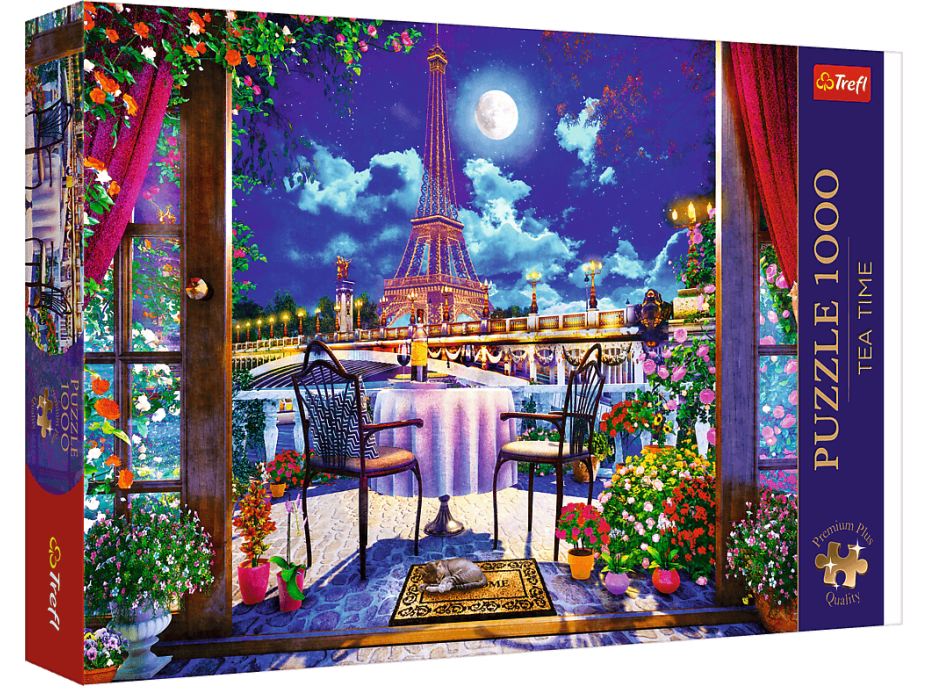 TREFL Puzzle Premium Plus Tea Time: Nočný Paríž 1000 dielikov