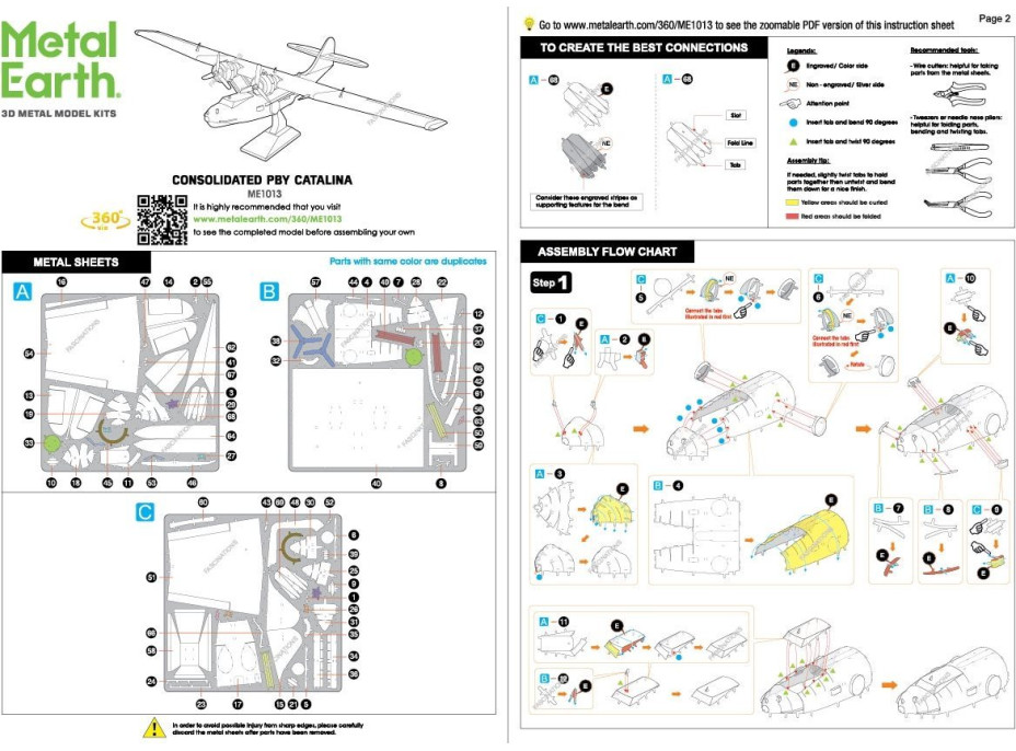 METAL EARTH 3D puzzle Lietajúci čln Consolidated PBY Catalina