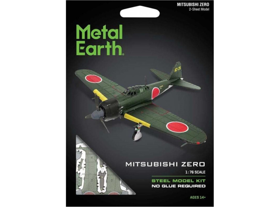 METAL EARTH 3D puzzle Mitsubishi Zero (farebný)