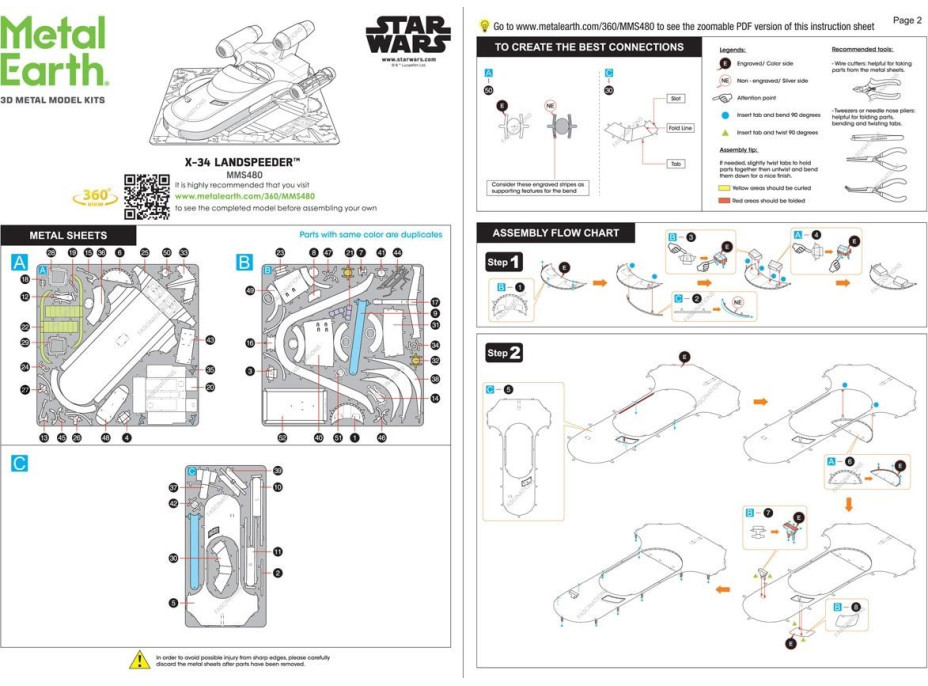 METAL EARTH 3D puzzle Star Wars: X-34 Landspeeder