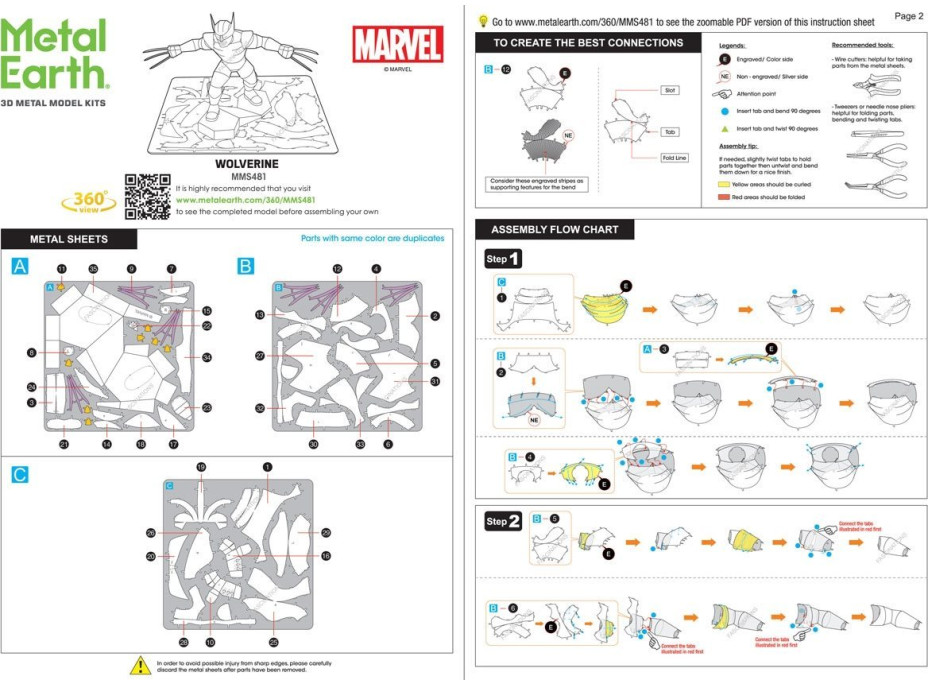 METAL EARTH 3D puzzle Wolverine