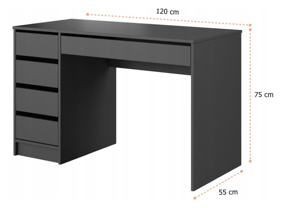 Písací stôl ADA - antracit