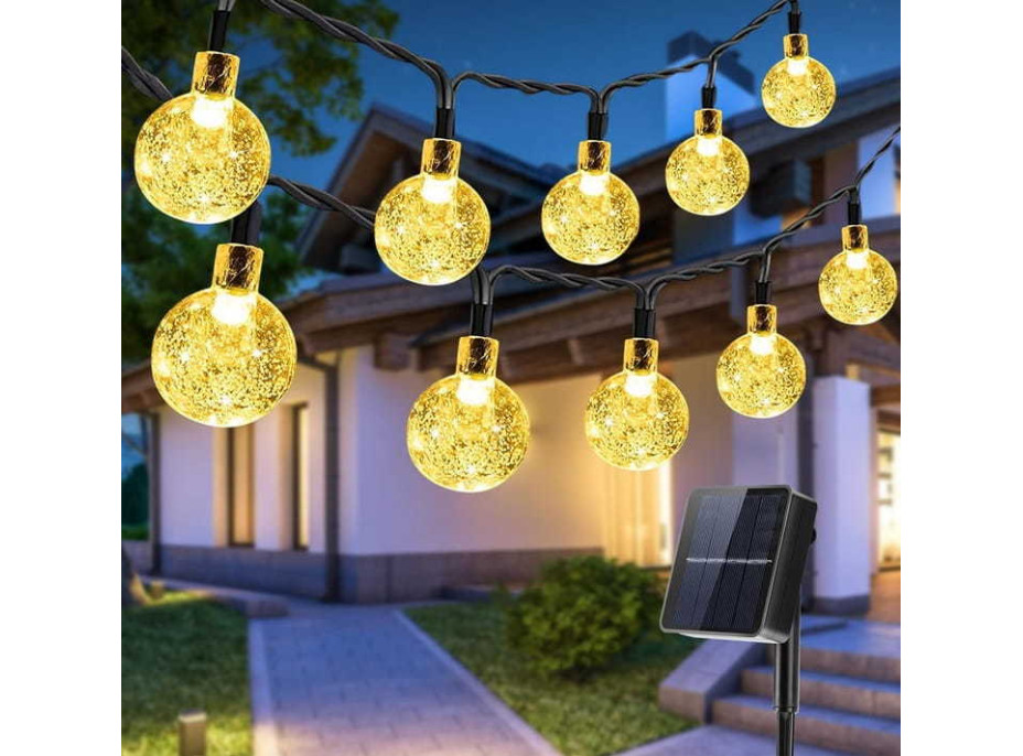 Dekoračné solárne osvetlenie BALLS 30 LED - 4,5 m