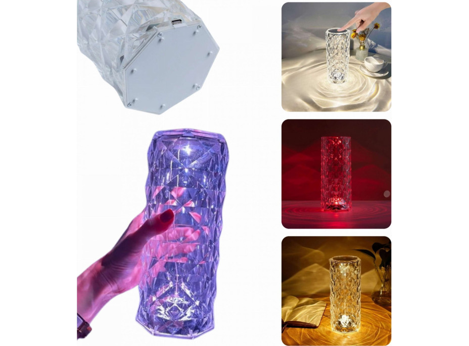 Dekoračné LED osvetlenie ROSE DIAMOND - 21 cm - multikolor