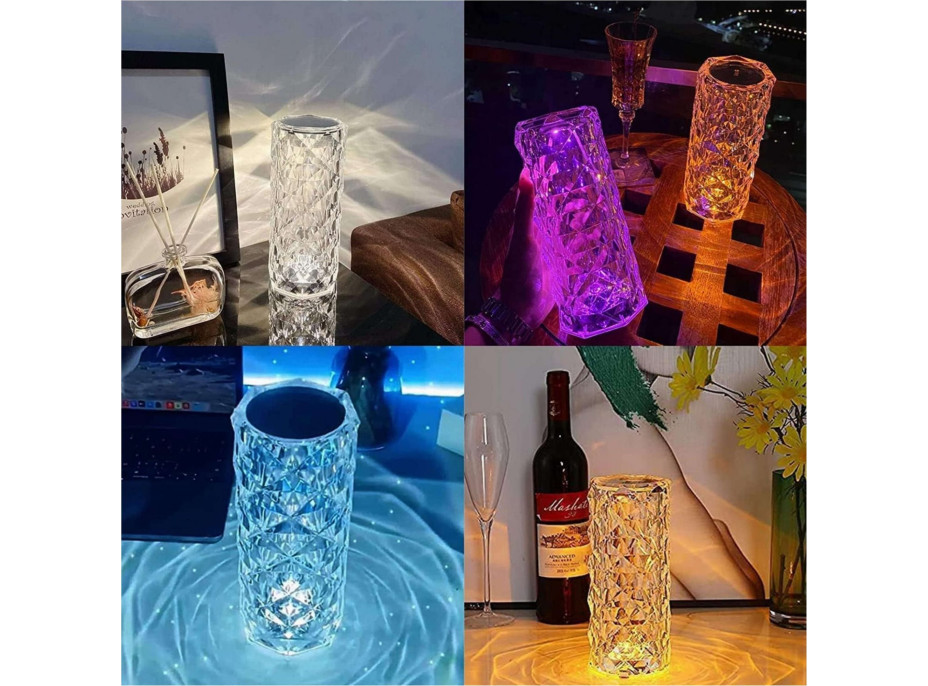 Dekoračné LED osvetlenie ROSE DIAMOND - 21 cm - multikolor