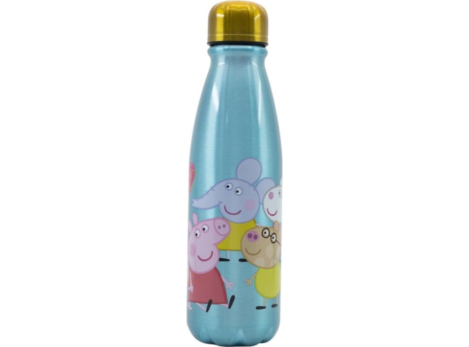 STOR Fľaša na pitie hliníková Prasiatko Peppa 600 ml