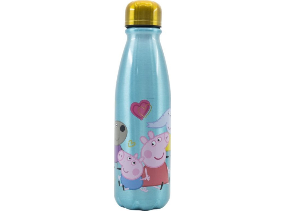 STOR Fľaša na pitie hliníková Prasiatko Peppa 600 ml