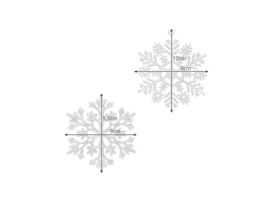 Vianočné závesné ozdoby na stromček 12 ks - Snehové vločky