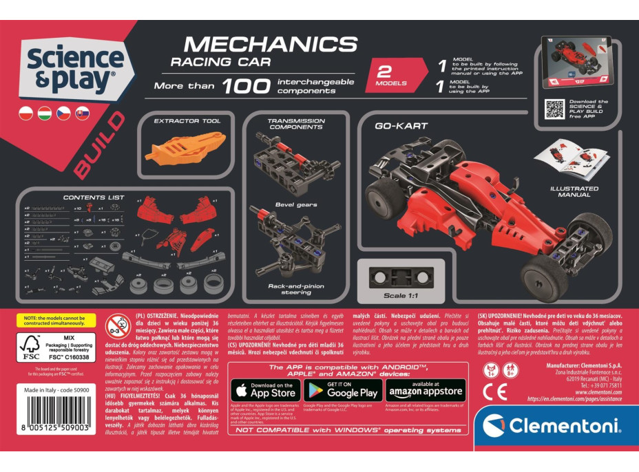 CLEMENTONI Science&Play Mechanické laboratórium Formula 1, 2v1