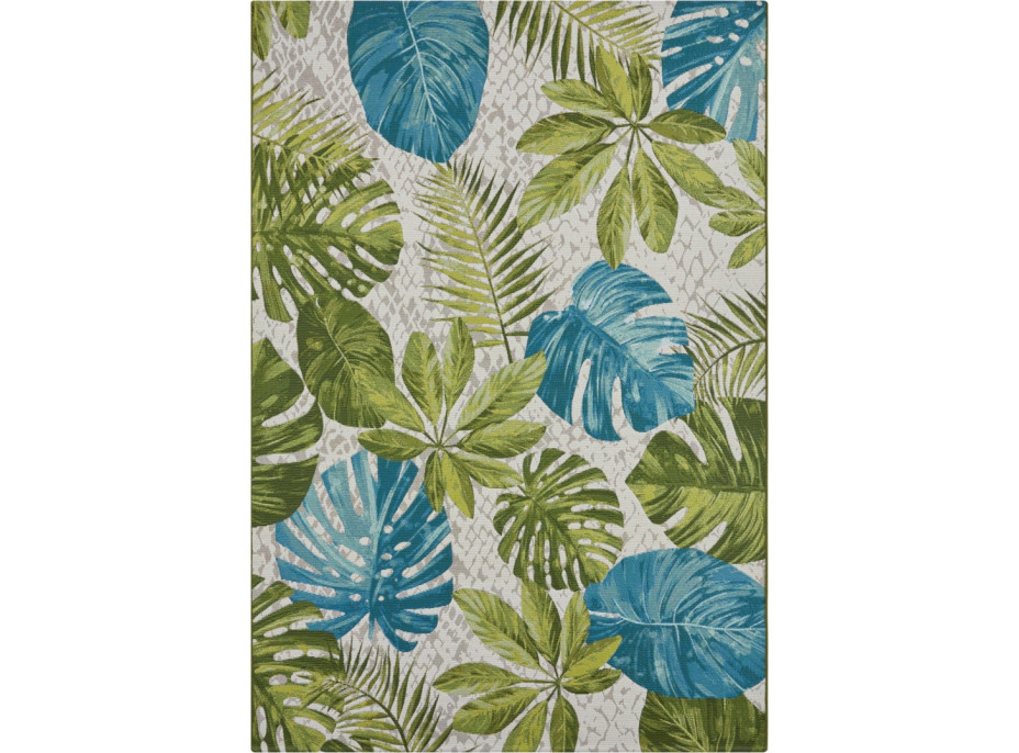 Kusový koberec Flair 105617 Tropical Leaves Turqouise Green – na ven i na doma